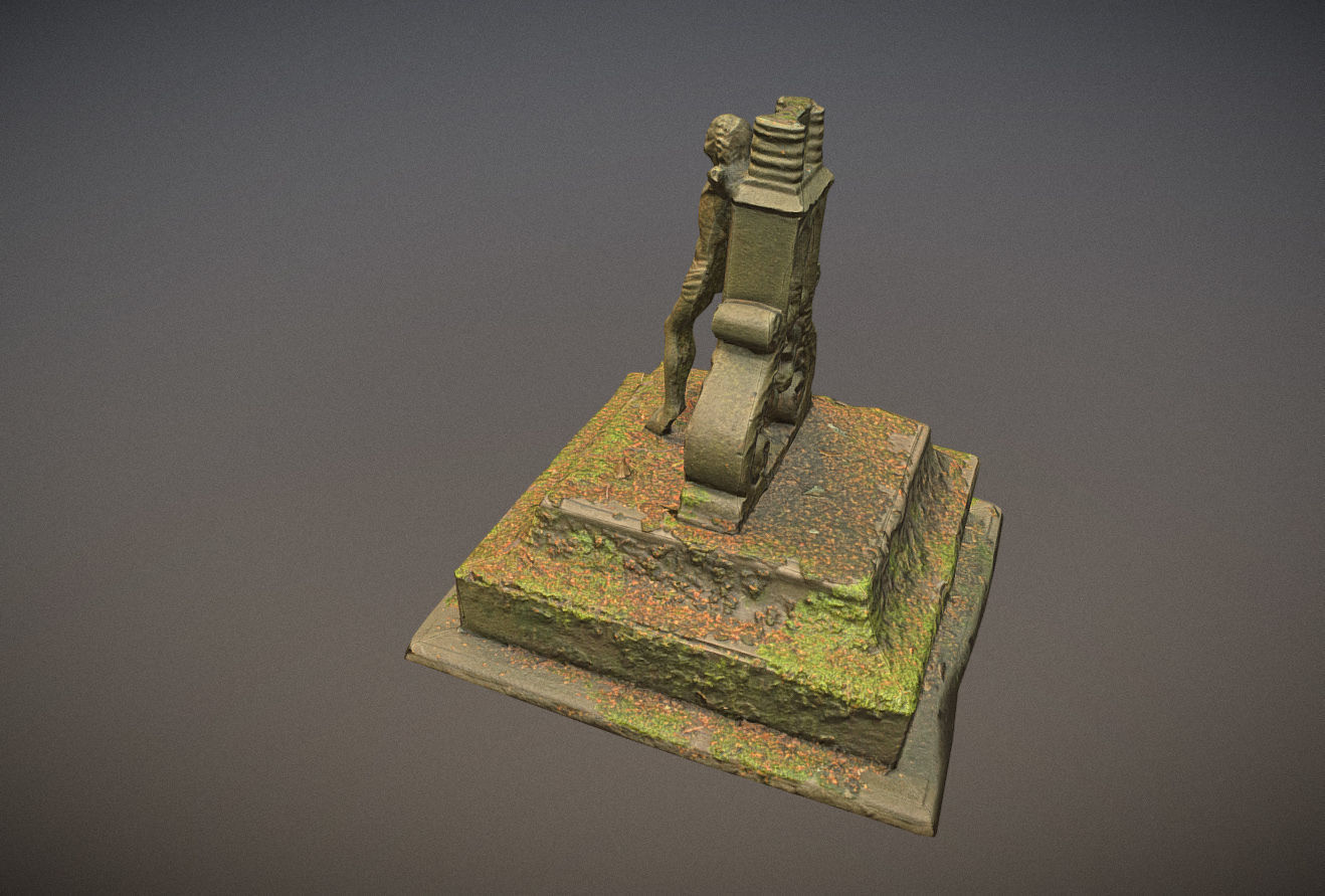 Gravestones crosses and sculptures from old graveyard Low-poly 3D model_56