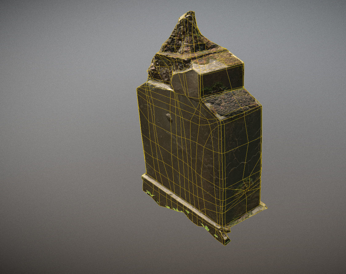 Gravestones crosses and sculptures from old graveyard Low-poly 3D model_61