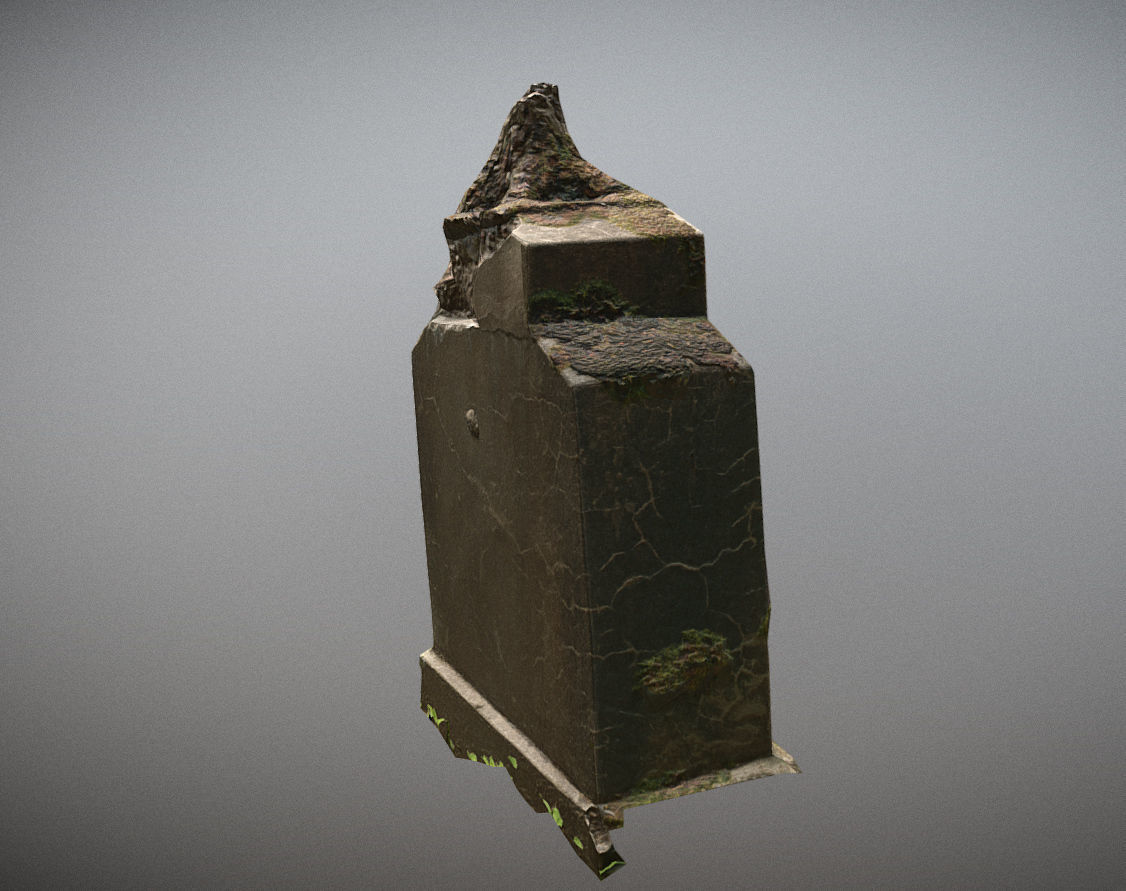 Gravestones crosses and sculptures from old graveyard Low-poly 3D model_66