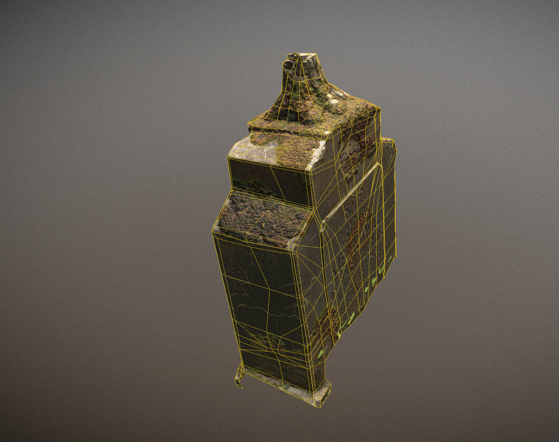 Gravestones crosses and sculptures from old graveyard Low-poly 3D model_63