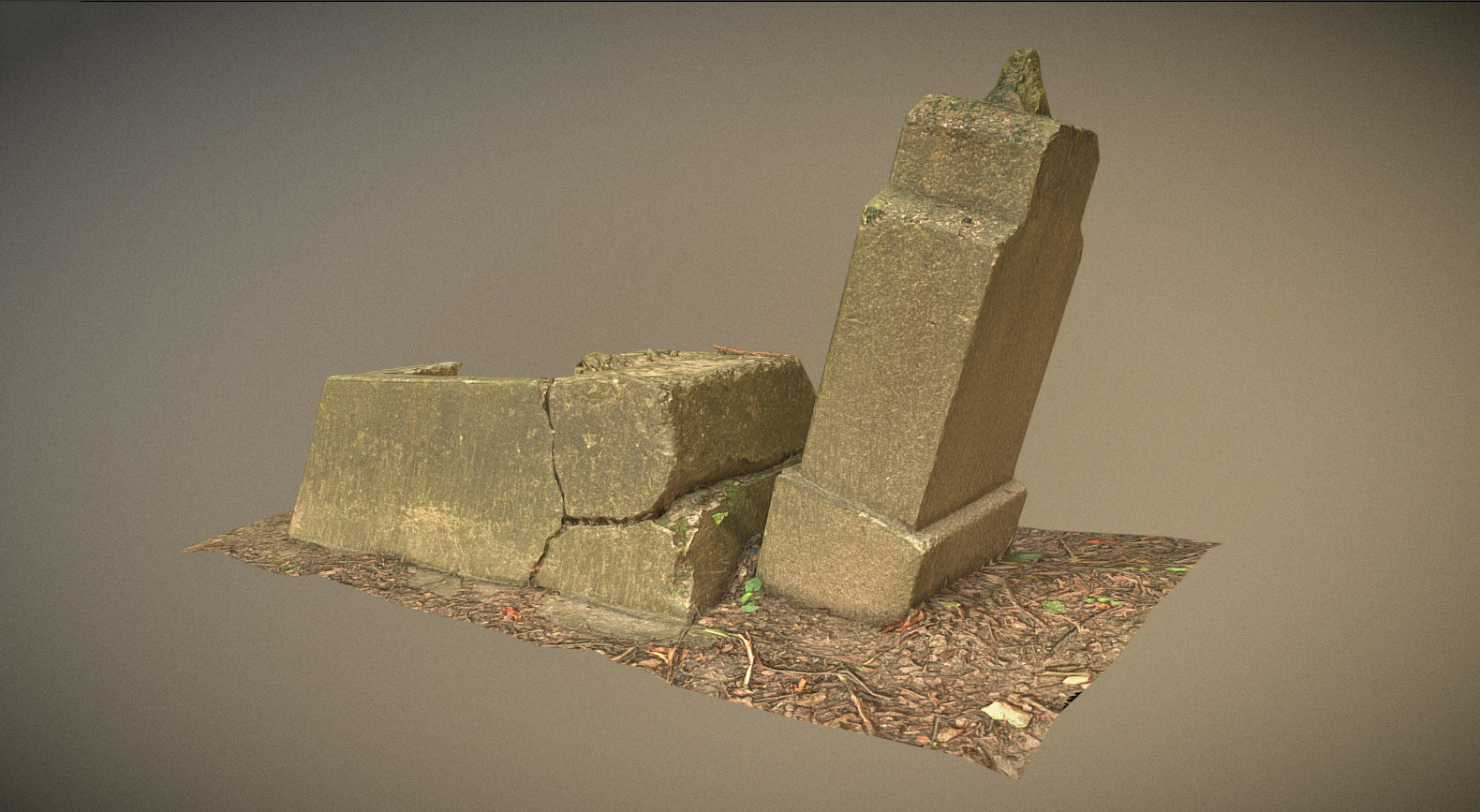 Gravestones crosses and sculptures from old graveyard Low-poly 3D model_17