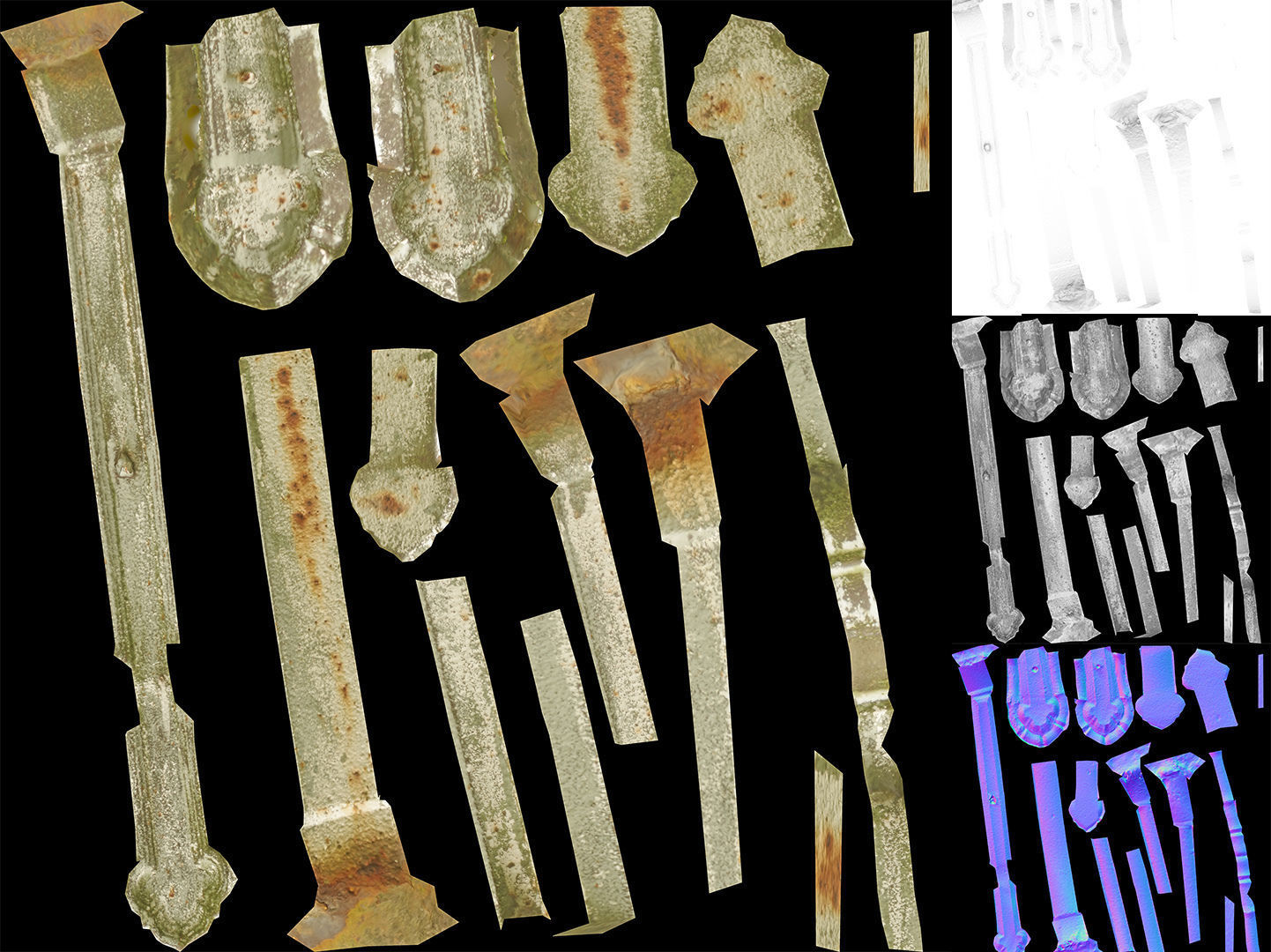 Gravestones crosses and sculptures from old graveyard Low-poly 3D model_110