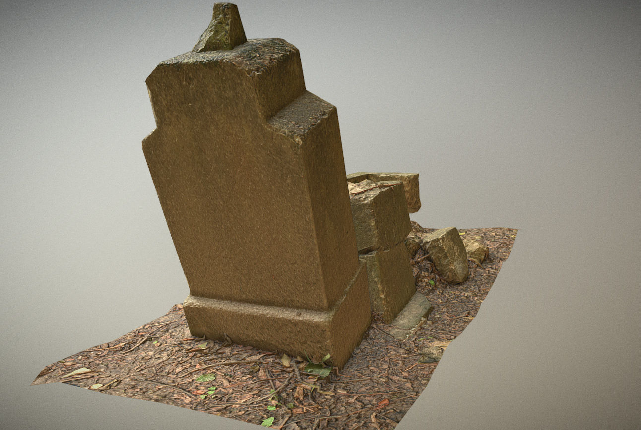 Gravestones crosses and sculptures from old graveyard Low-poly 3D model_39