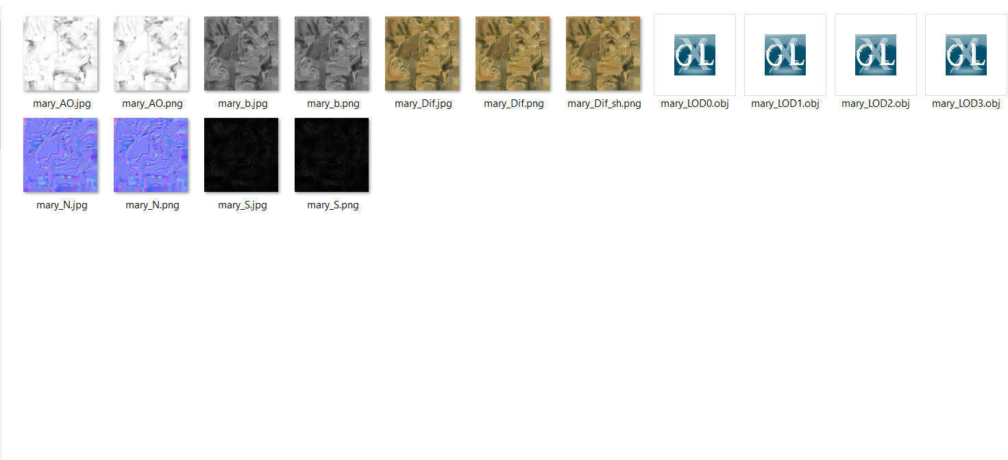 Gravestones crosses and sculptures from old graveyard Low-poly 3D model_119