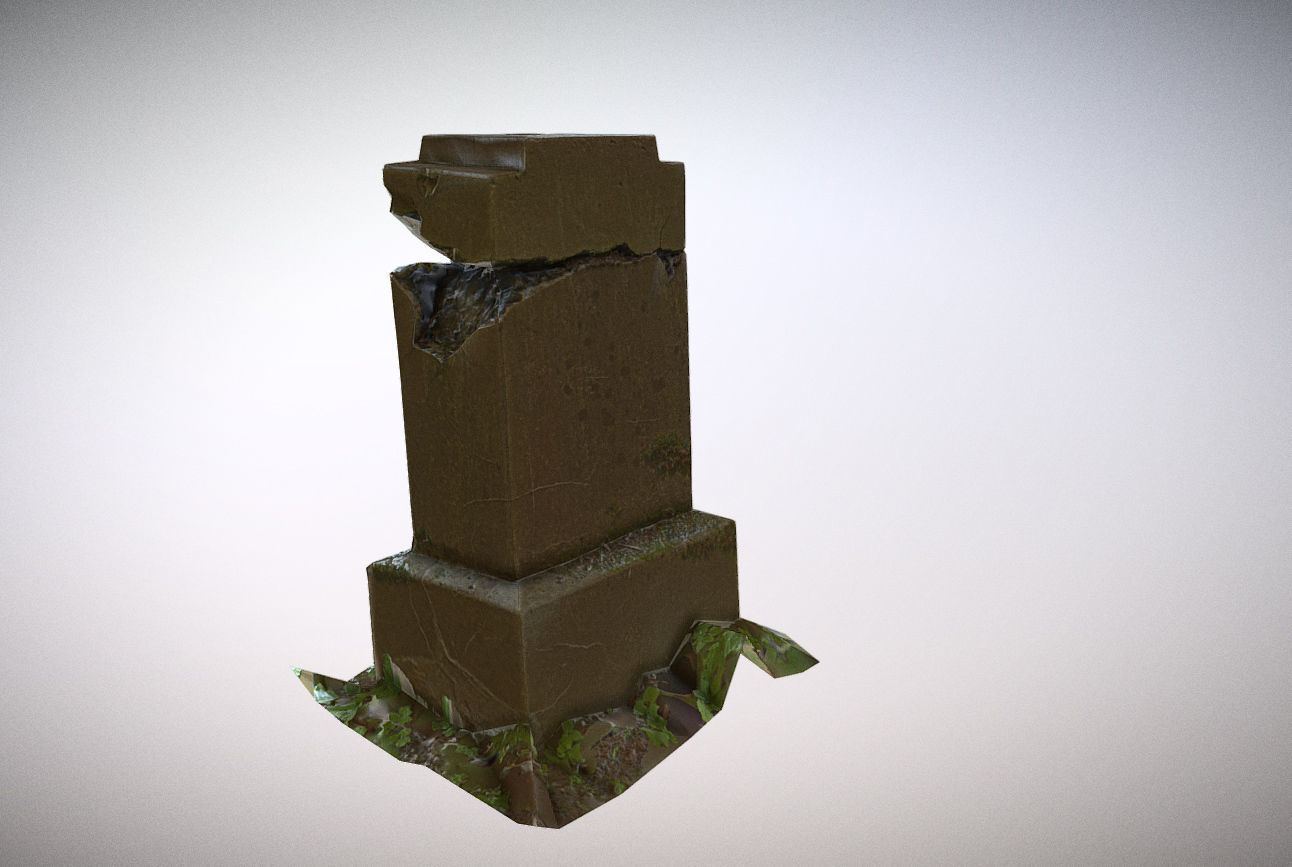 Gravestones crosses and sculptures from old graveyard Low-poly 3D model_30