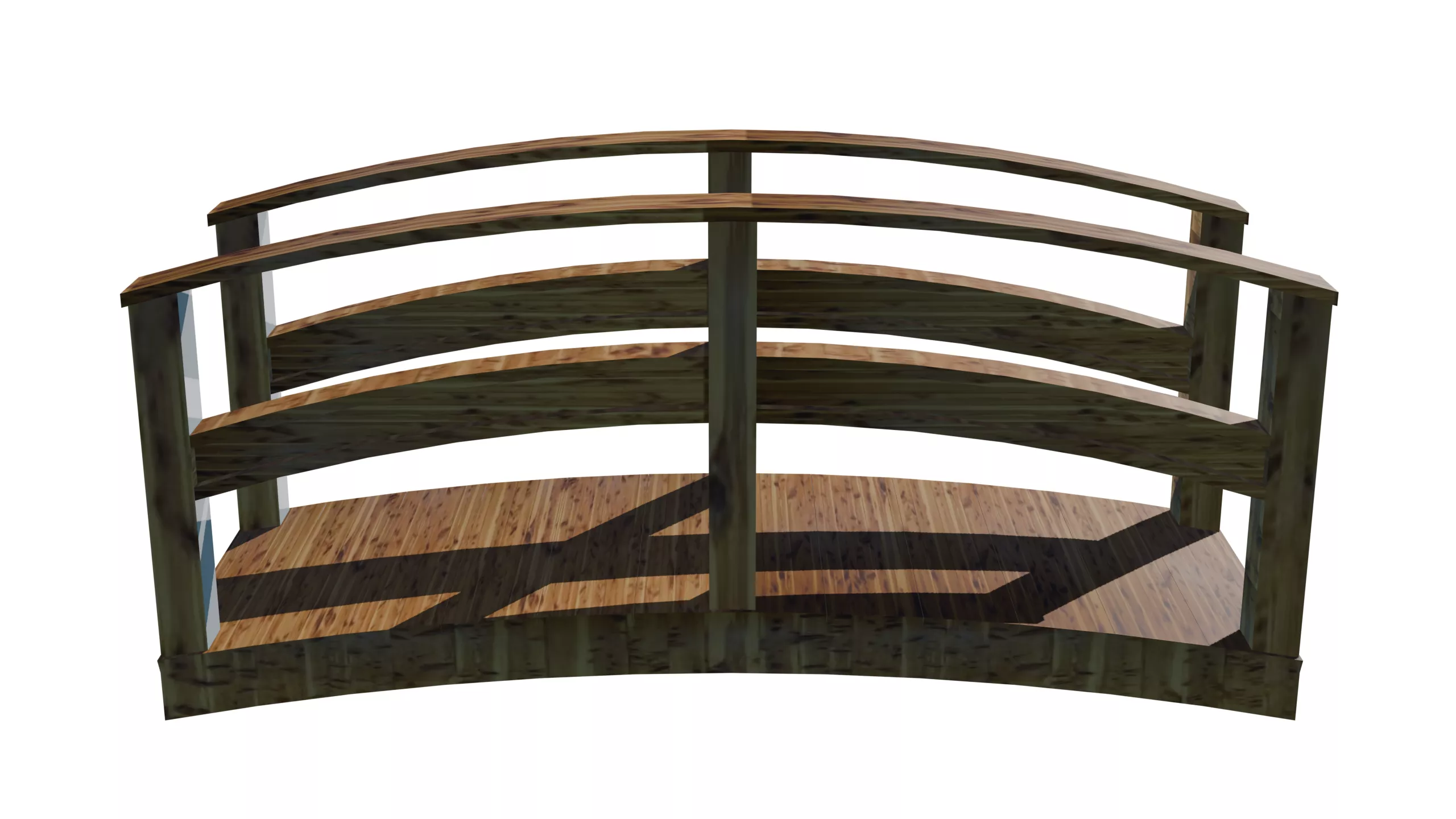 Wooden Garden Footbridge Small Wooden Bridge 3D Model 3D model