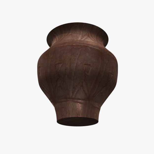 Oldest Copper Bucket Low-poly 3D model_3