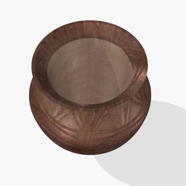 Oldest Copper Bucket Low-poly 3D model_1
