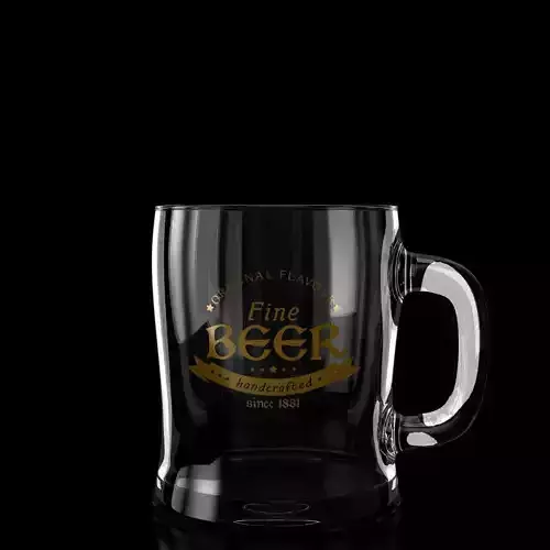 Beer Pint 001 - 50cl - Custom Logo - Low Poly Subdivs Low-poly 3D model