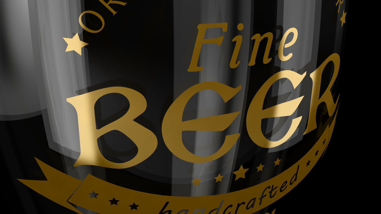 Beer Pint 001 - 50cl - Custom Logo - Low Poly Subdivs Low-poly 3D model_2