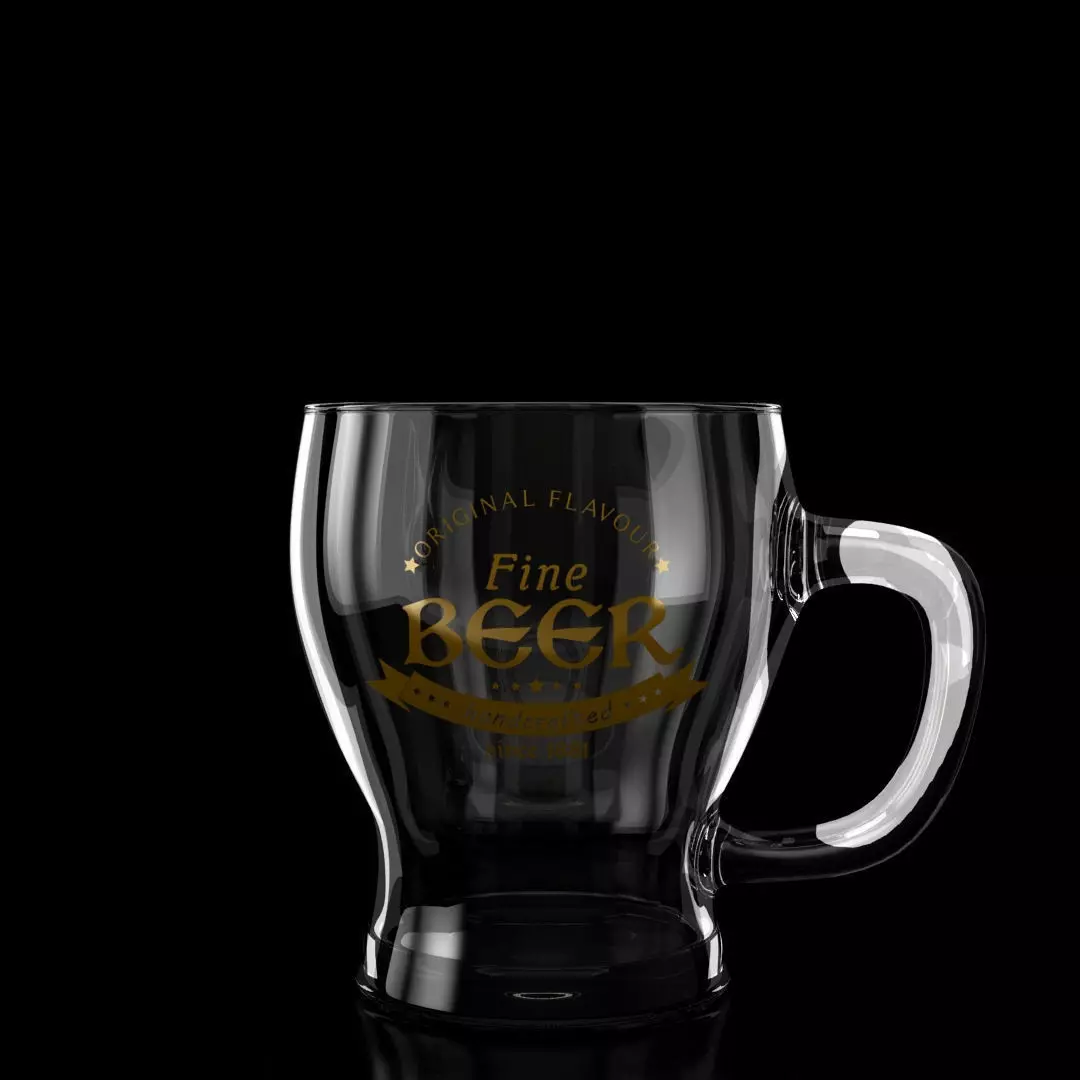 Beer Pint 003 - 50cl - Custom Logo - Low Poly Subdivs Low-poly 3D model_0