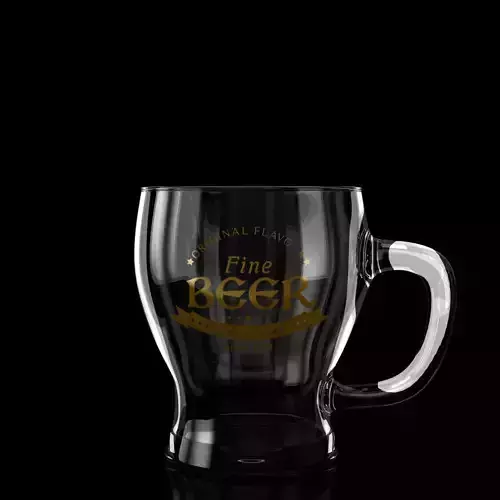 Beer Pint 003 - 50cl - Custom Logo - Low Poly Subdivs Low-poly 3D model