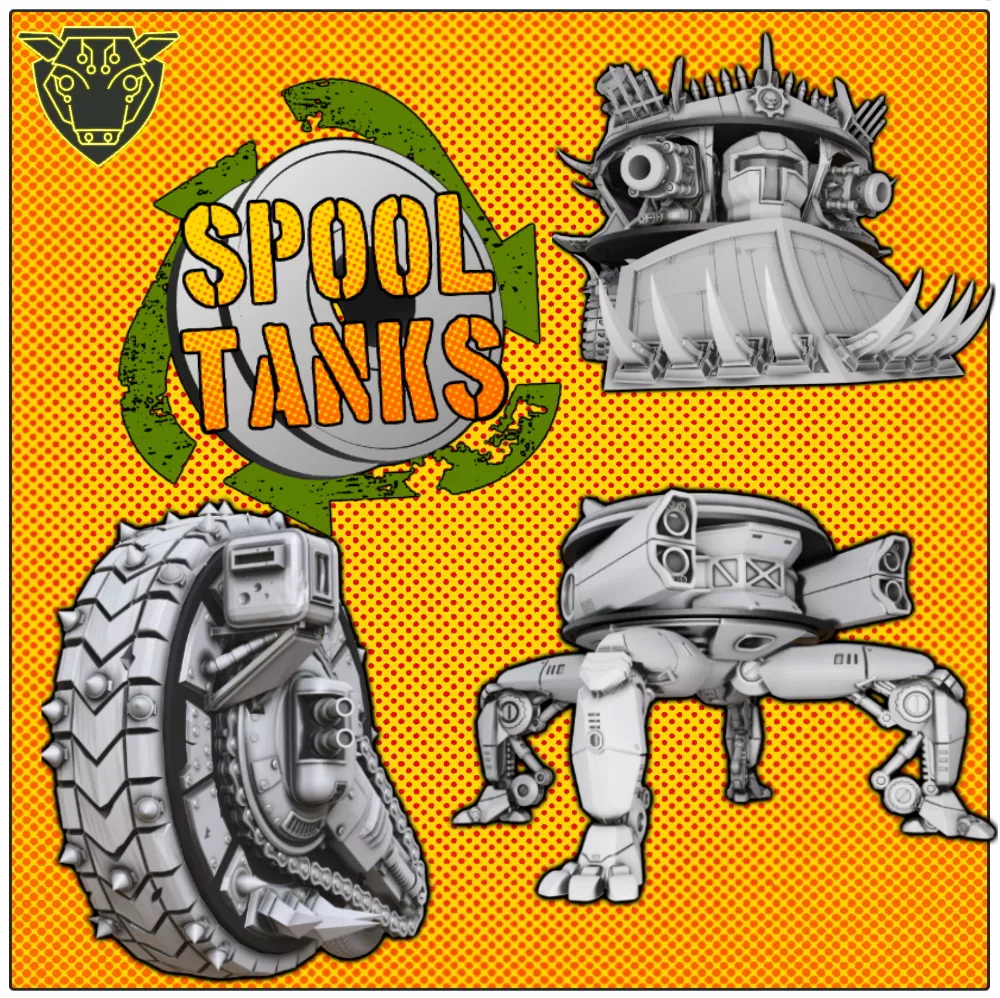 Spool Tank Platoon Recycled Filament Spool War Machines 3D print model