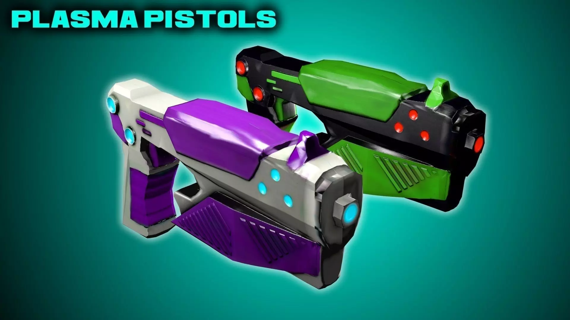 Game-Ready Plasma Pistols Low-poly 3D model_0