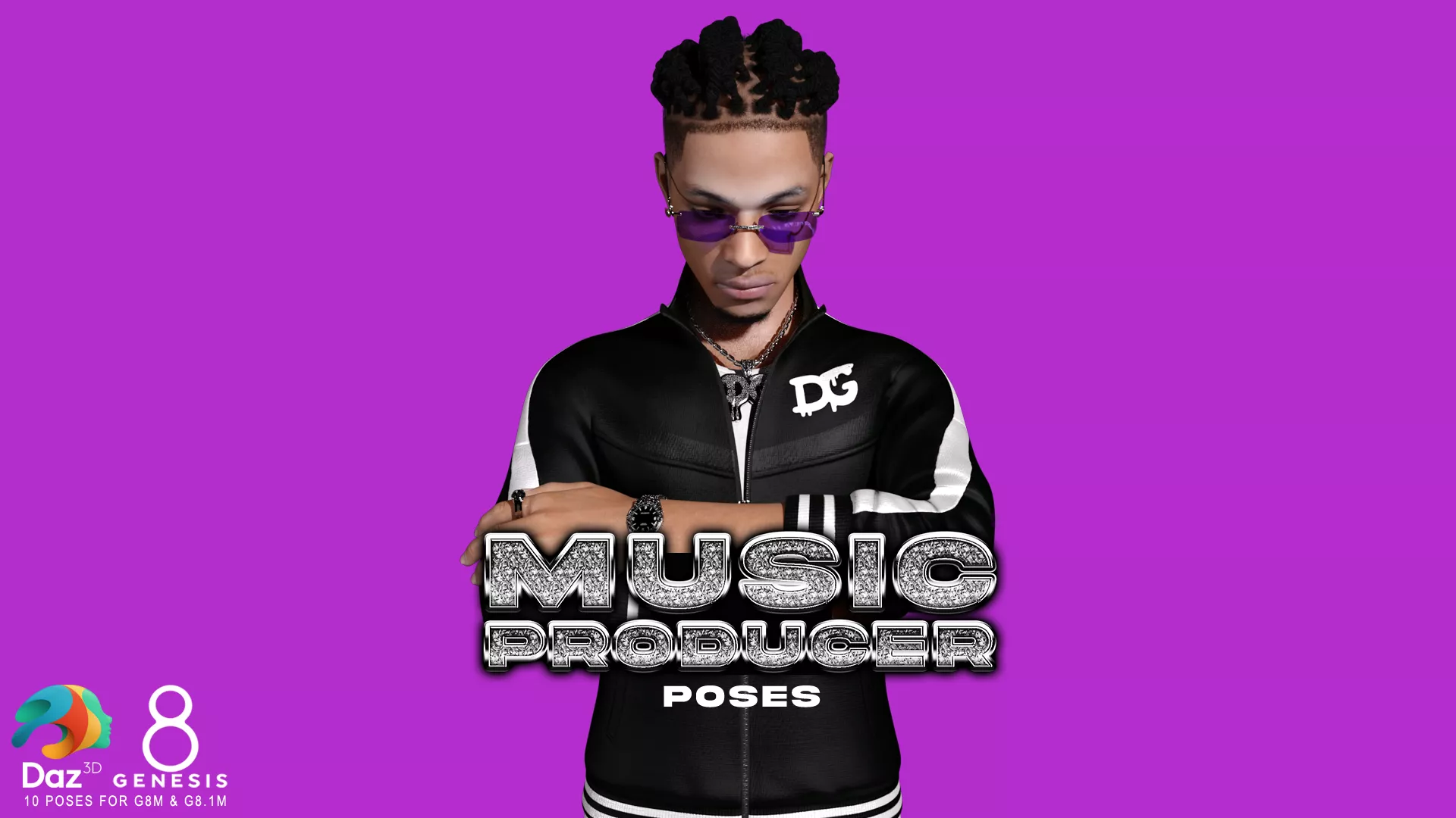 Music Producer Poses for Genesis 8 Male 3D model