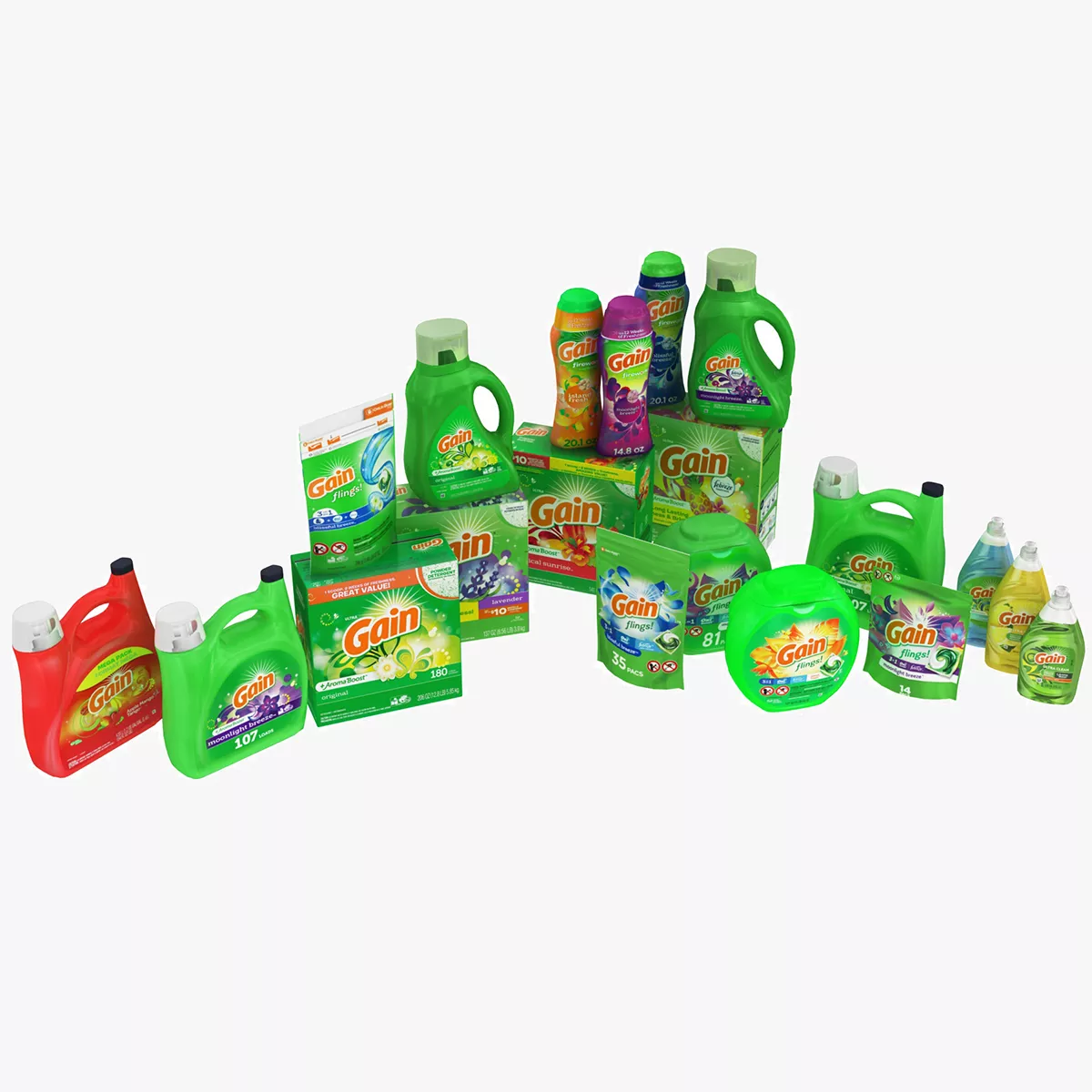 Gain Detergent 20 in 1 Low-poly 3D model