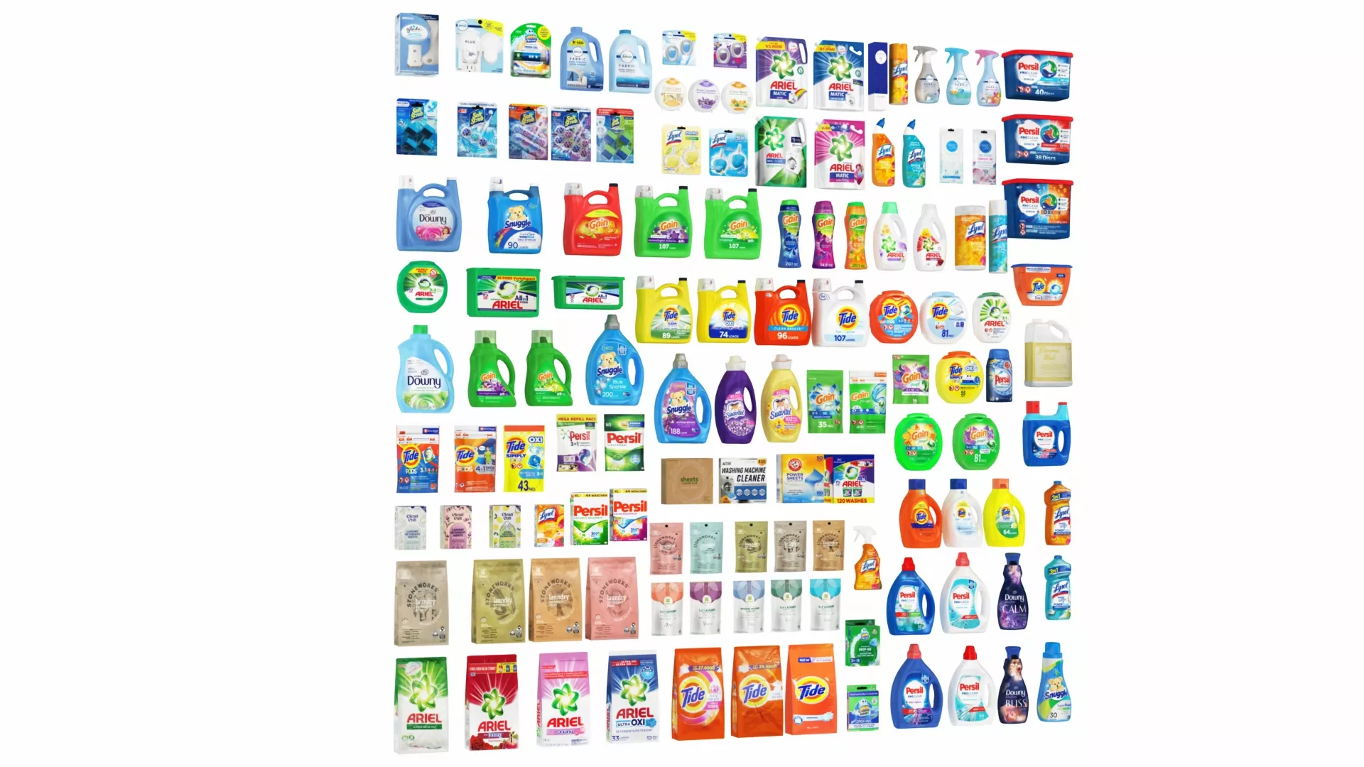 Detergent And Bath Cleaning Equipment Low-poly 3D model