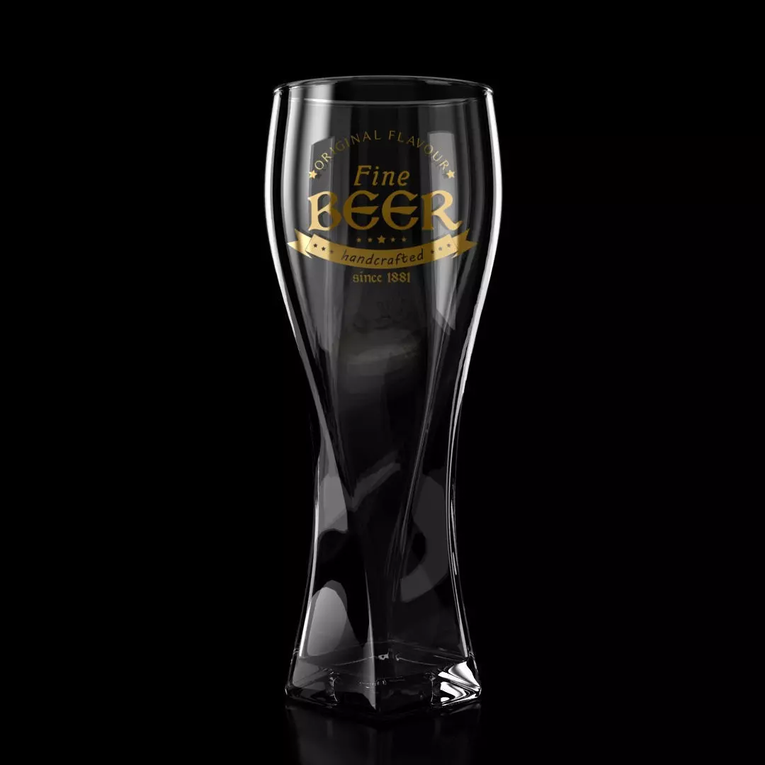 Beer Glass 006 - 50cl - Custom Logo - Low Poly Subdivs Low-poly 3D model_0