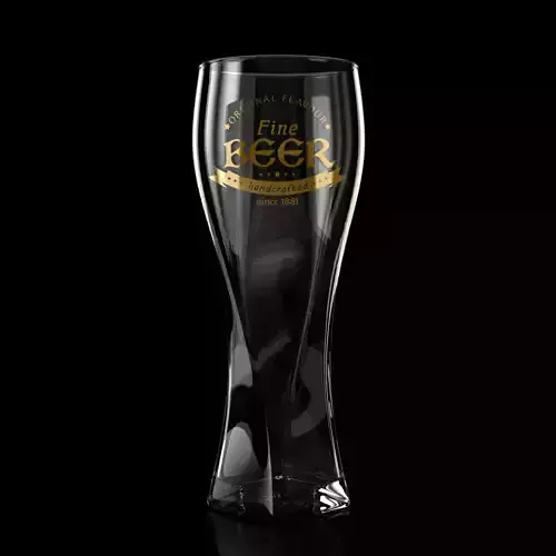 Beer Glass 006 - 50cl - Custom Logo - Low Poly Subdivs Low-poly 3D model