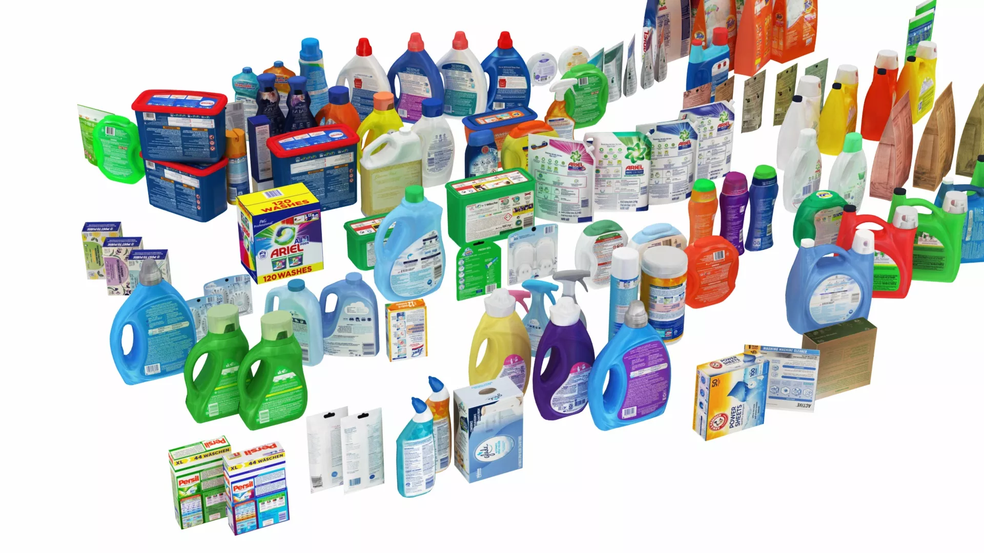 Detergent And Bath Cleaning Equipment Low-poly 3D model