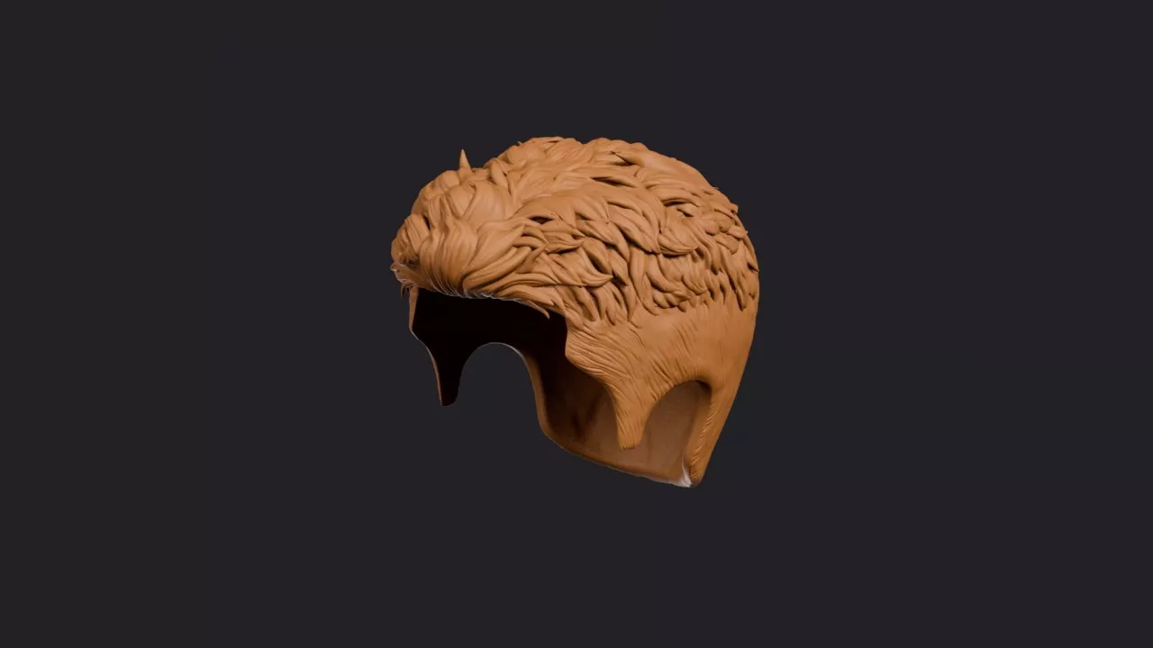 Short Curl Top with Close Shaved Sides Hairstyle 3D print model