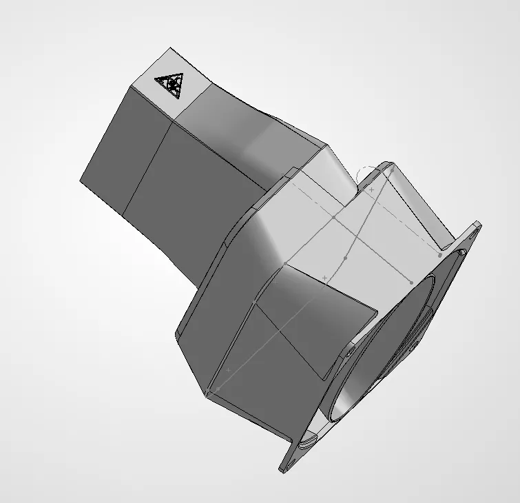 Tesla M4 P4 and T4 middle length duct for 80x80xXX fan v3 3D print model