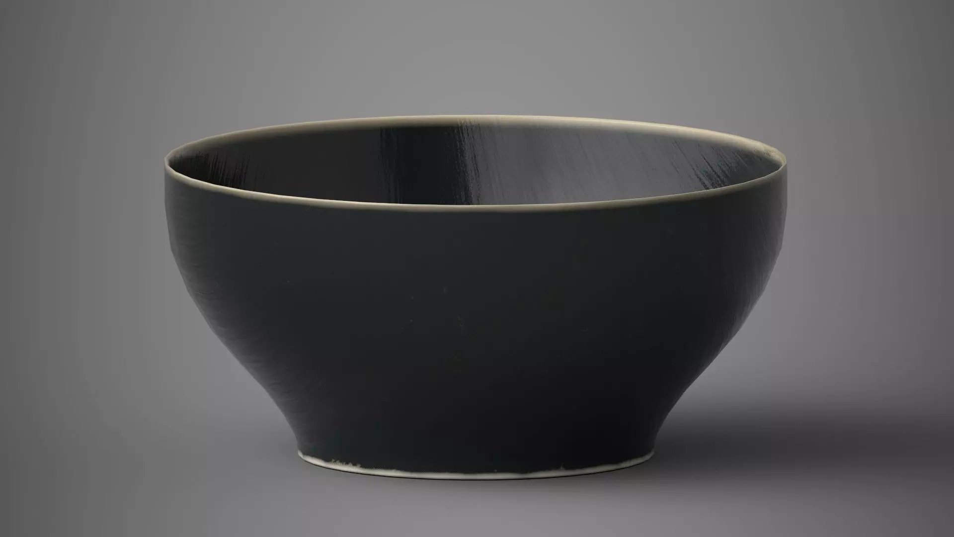 Dark Ceramic Matte Bowl 3D model_0