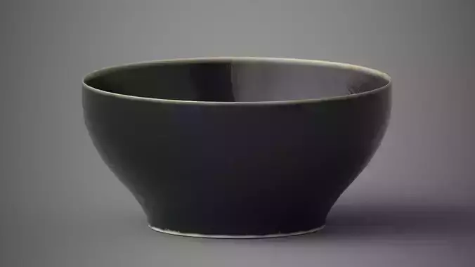 Dark Ceramic Matte Bowl 3D model