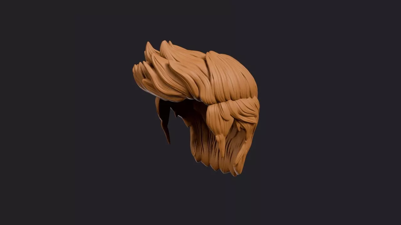 Horn Tip Upright Spike Crop Hairstyle 3D print model