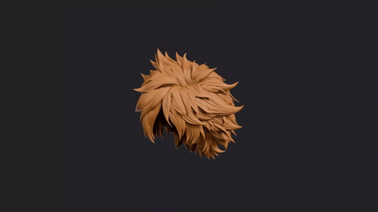 Radiating Petal Spike Shag Hairstyle 3D print model