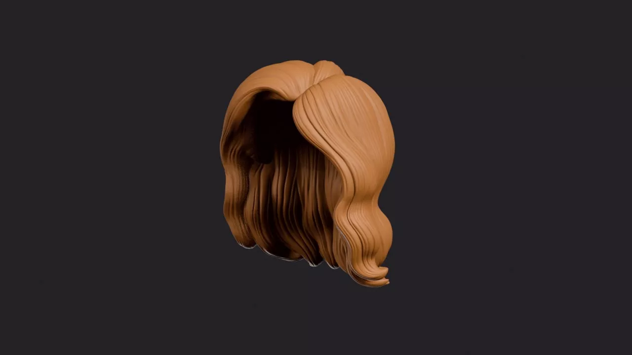 Side Part Ribbed Wave Bob Hairstyle 3D print model