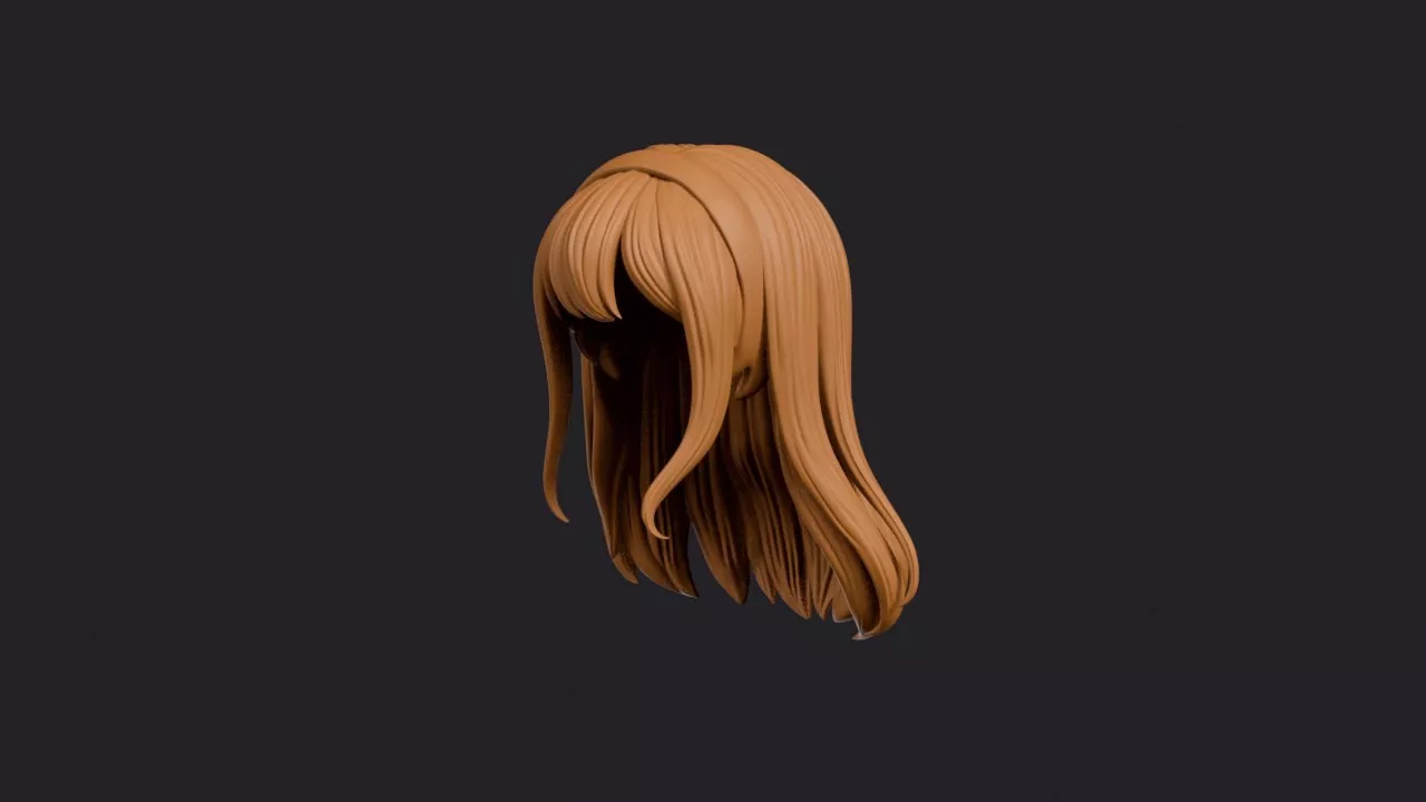 Headband Lob with Long Side Locks Hairstyle 3D print model