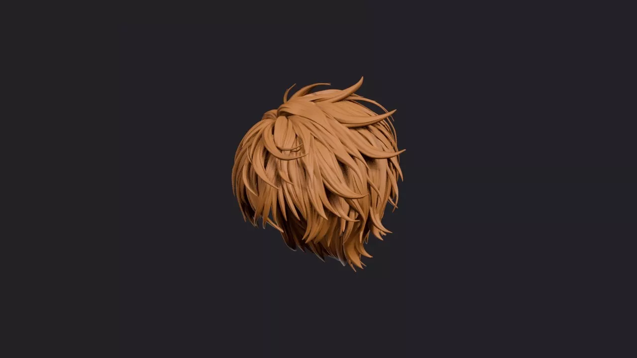 Chaotic Needle Layer Shag Hairstyle 3D print model
