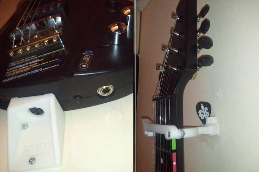 Power Gig Guitar Xbox 360 PS3 wall mount Free 3D print model_1