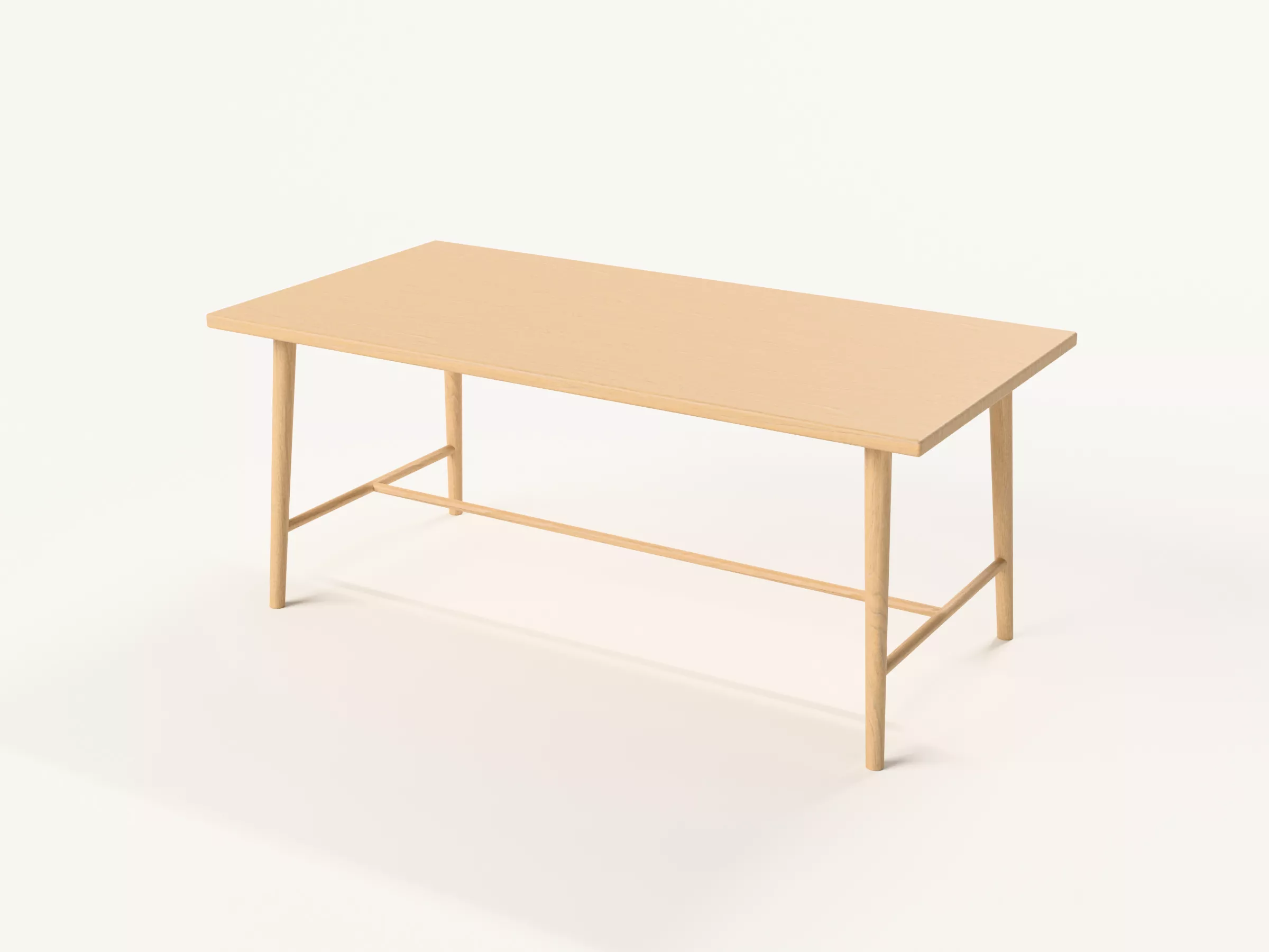 Japandi Oak Dining Table 3D model