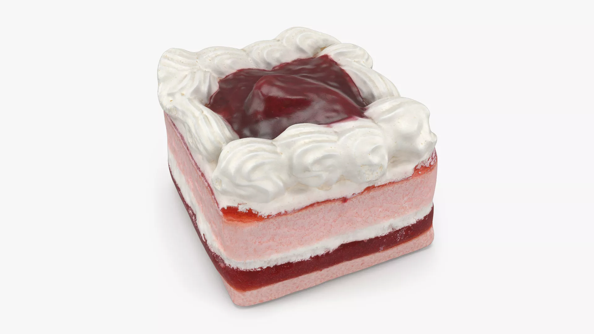 Strawberry Cream Cake Low-poly 3D model