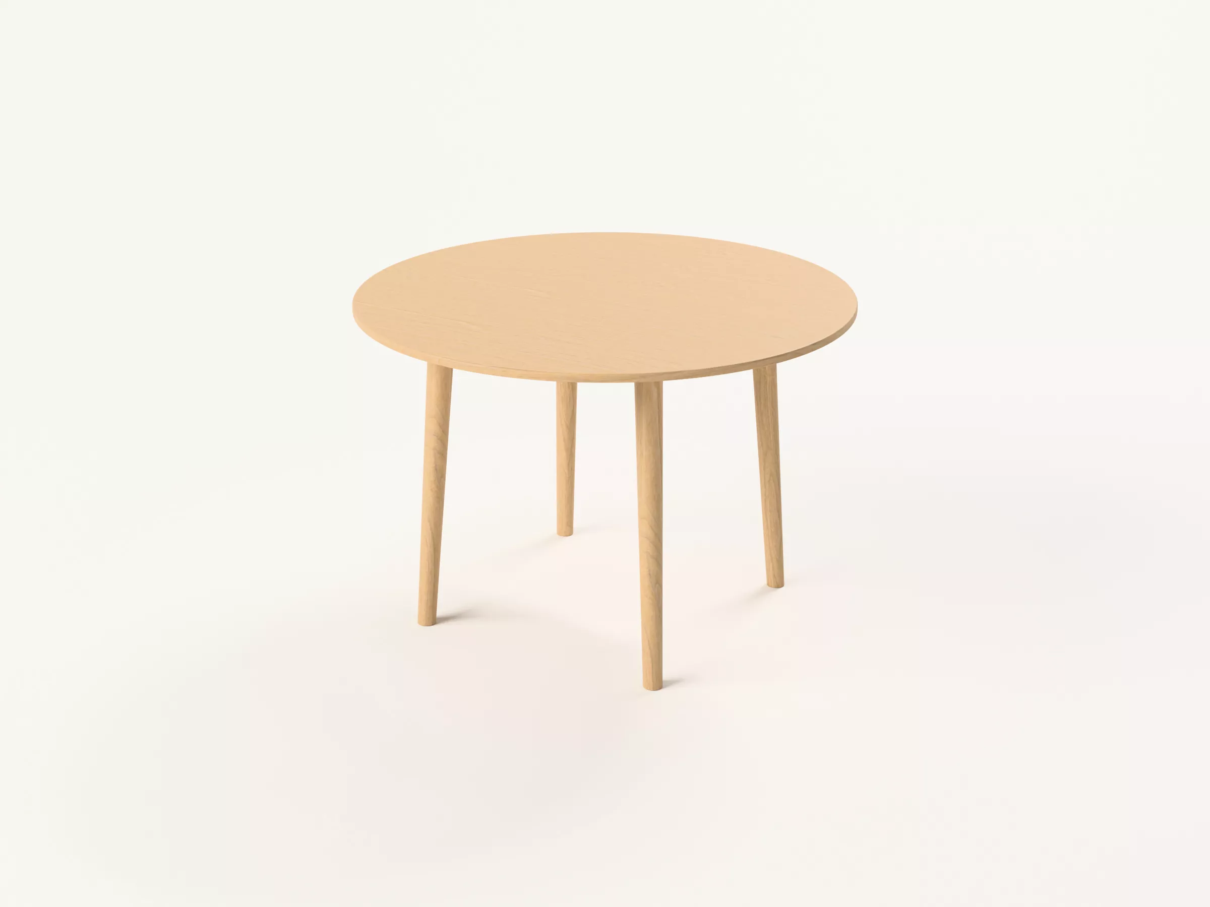 Japandi Round Oak Dining Table 3D model