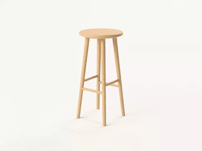 Japandi Oak Bar Stool