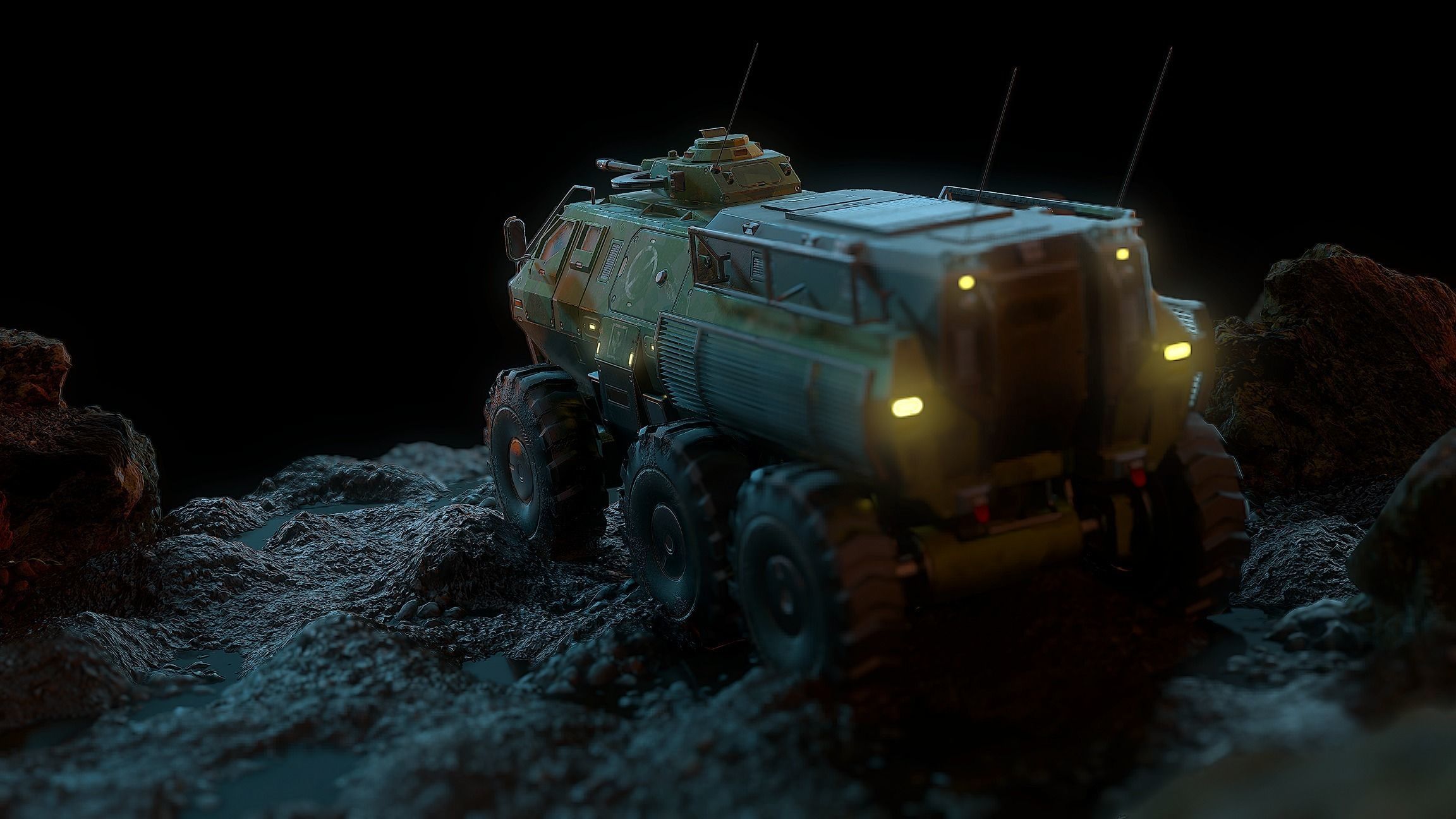 Armoured personnel carrier Low-poly 3D model