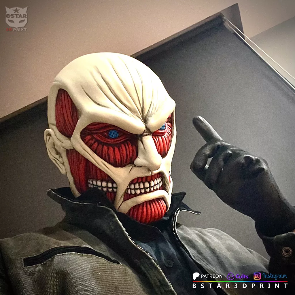 Colossal Titan Mask - Attack on Titan Anime Cosplay 3D print model