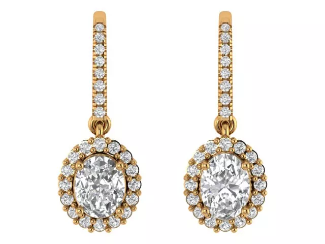 Oval Cluster Bali Earrings 3D print model