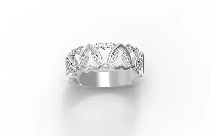 Heart ring with diamonds