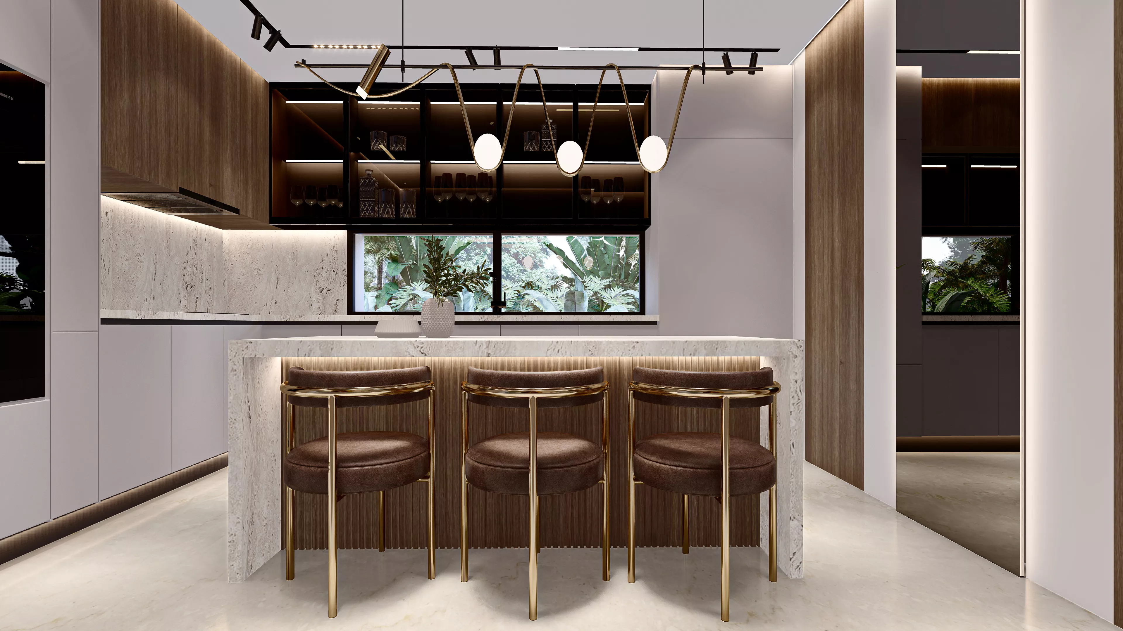 Modern kitchen design 3D model