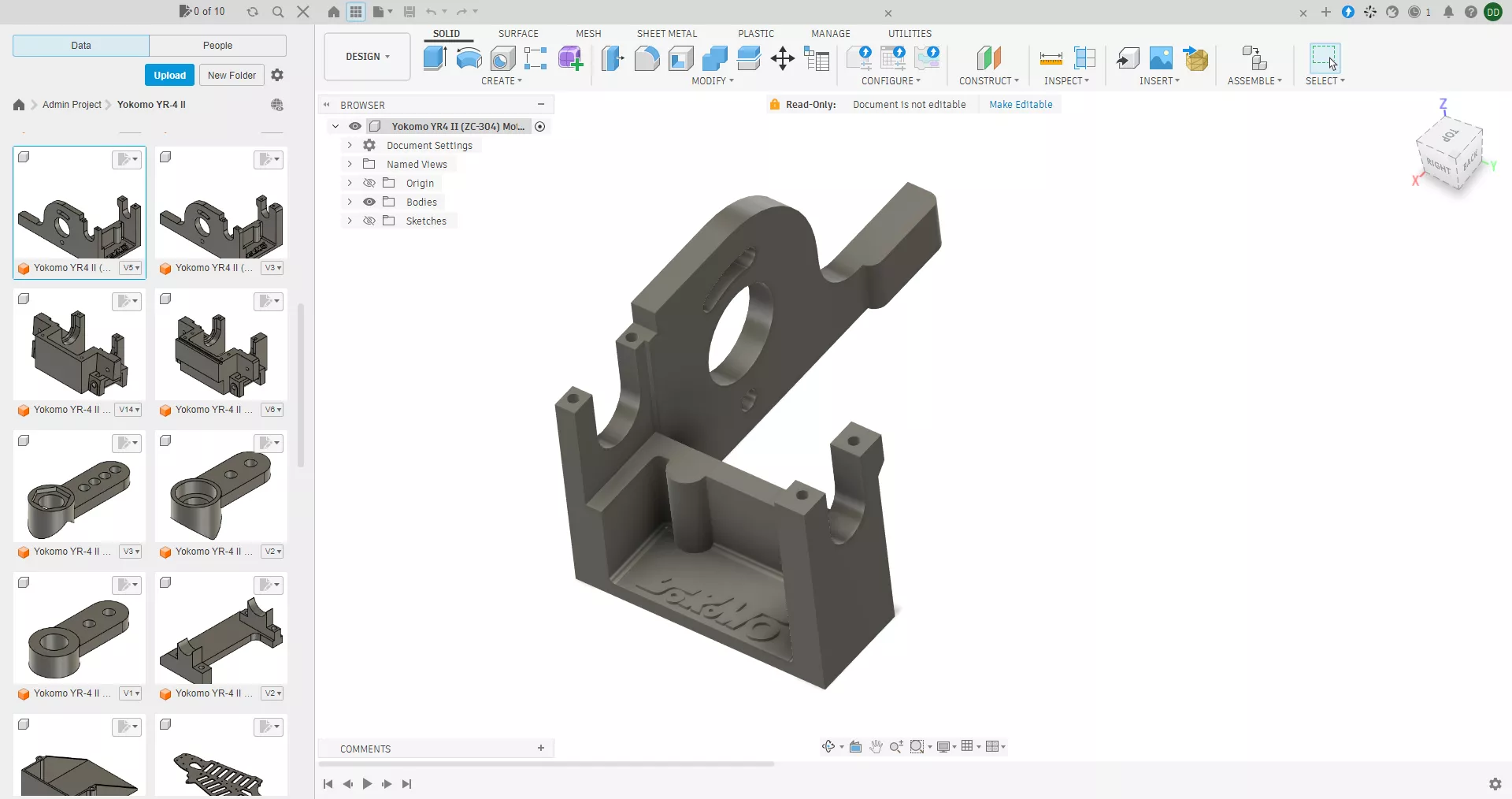 Yokomo YR-4 II ZC-304 Motor Mount 3D print model