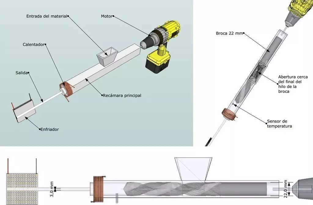 ABS 3 mm extruder prototype Free 3D print model