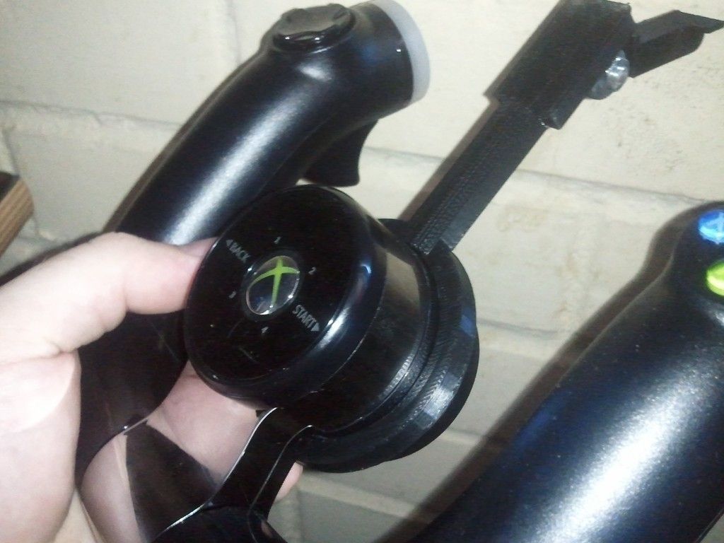 Xbox 360 controller and speed wheel desk dock Free 3D print model_13