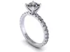 Pav Set Solitaire Engagement Ring 3D model 3D printable | CGTrader