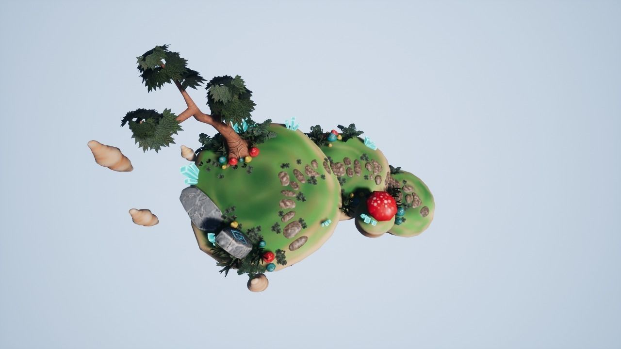 Floating Island 01 Low-poly 3D model_10
