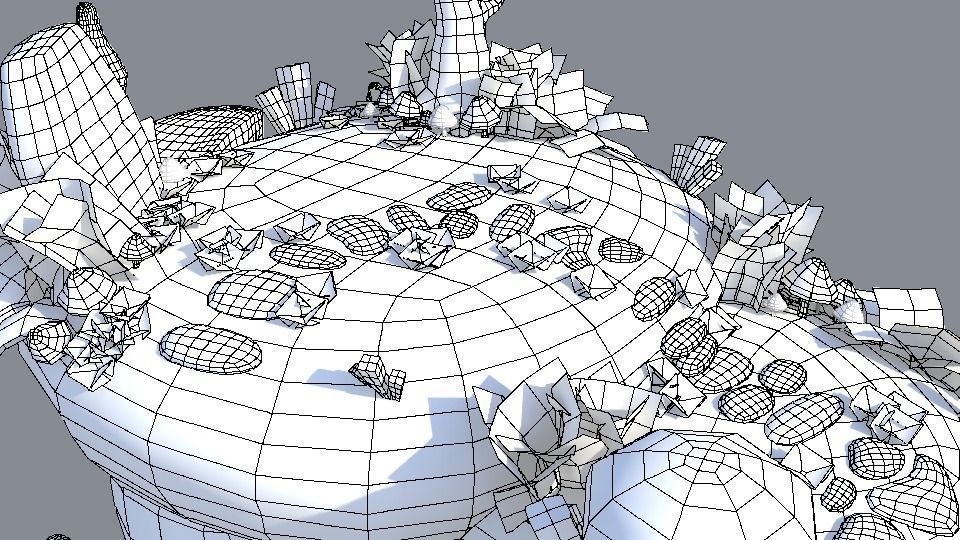 Floating Island 01 Low-poly 3D model_13