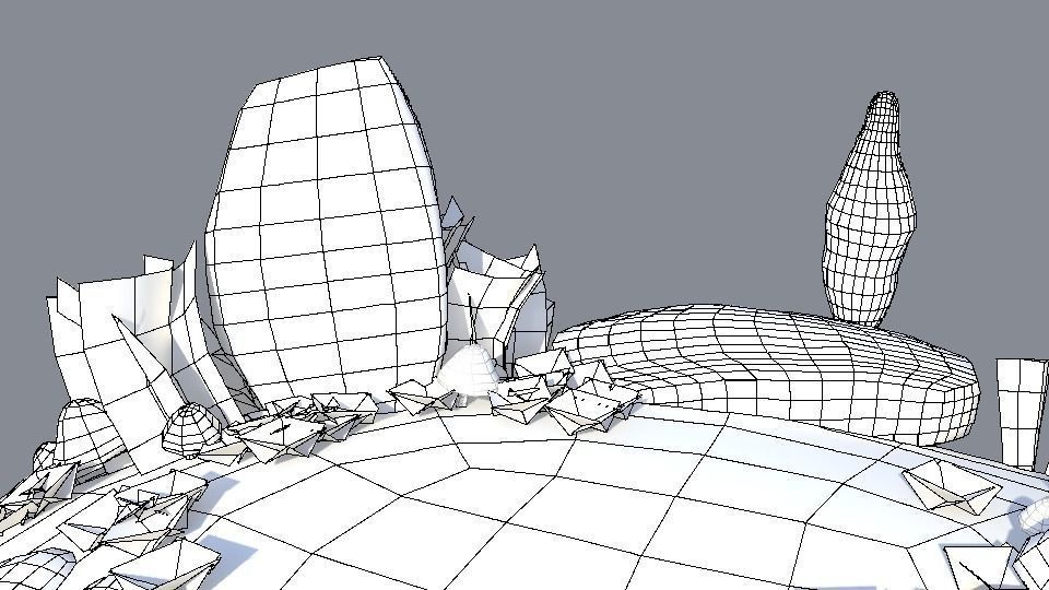 Floating Island 01 Low-poly 3D model_12
